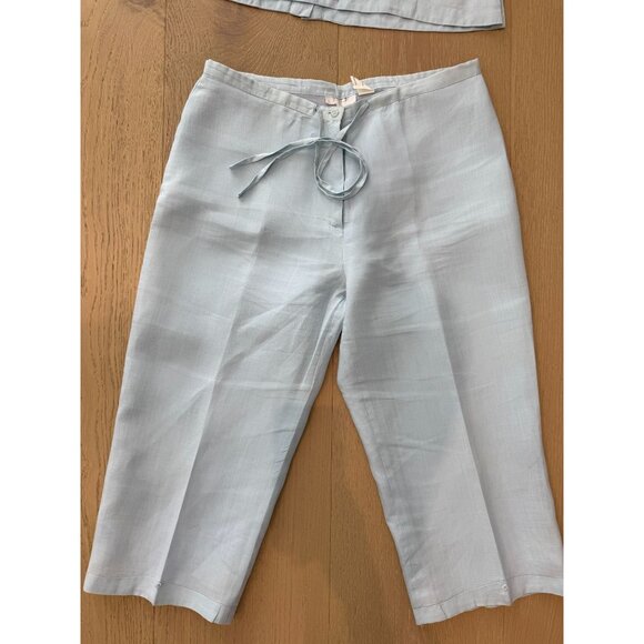 Women's 2 Piece J.M.P.Linen Guayabera Cropped Pants Set, size Large - Picture 12 of 15